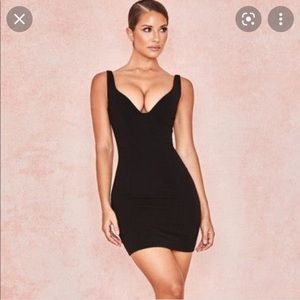 House of CB Jeanine black plunge dress